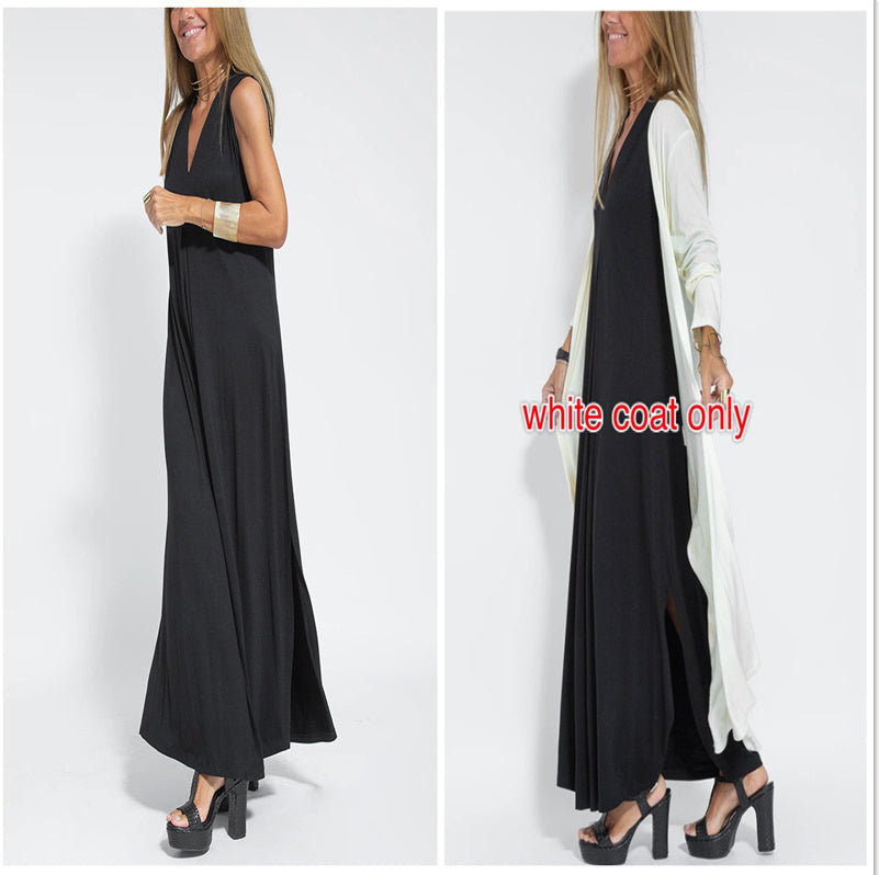 Ensemble femme : robe et long cardigan
