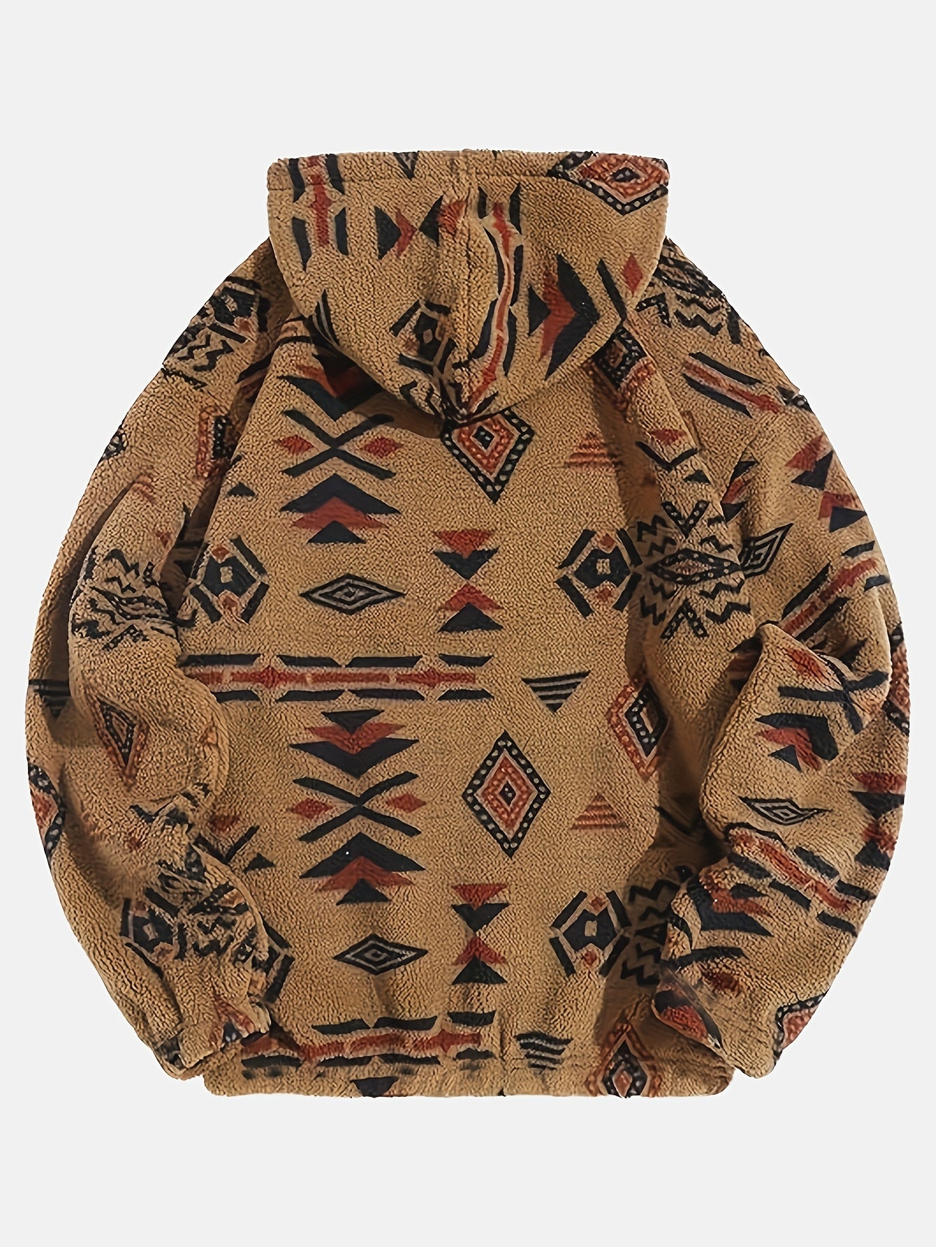 Dario | Herenhoodie met Aztekenprint en pluche - Casual Flannel, fleece gevoerd, lange mouwen, verstelbaar rijgsnoer