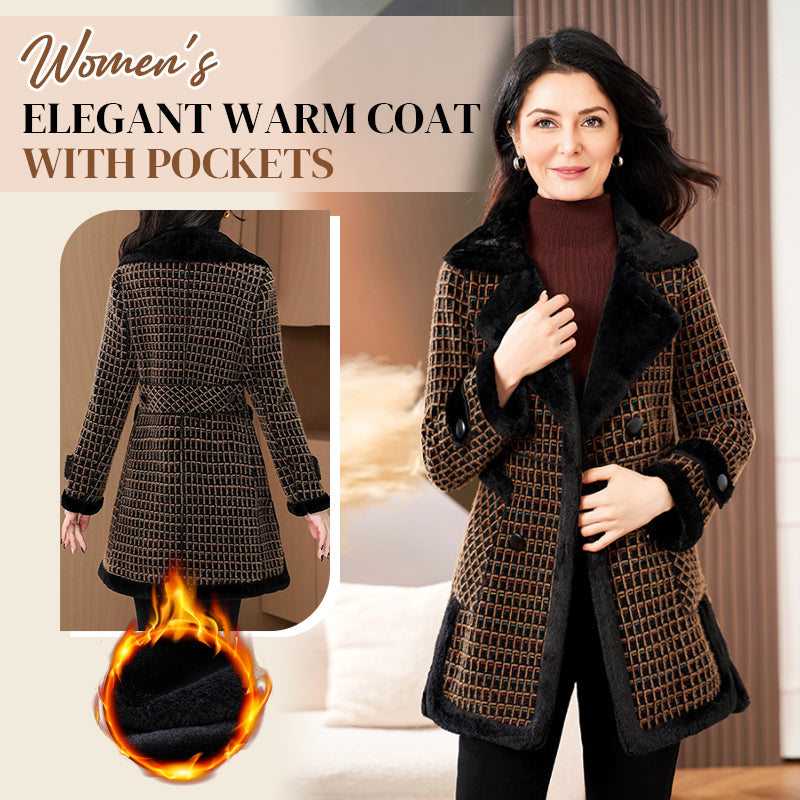 Nevia | Elegante warme winterjas met zakken en zachte voering – kraag van imitatiebont, stijlvol en comfortabel