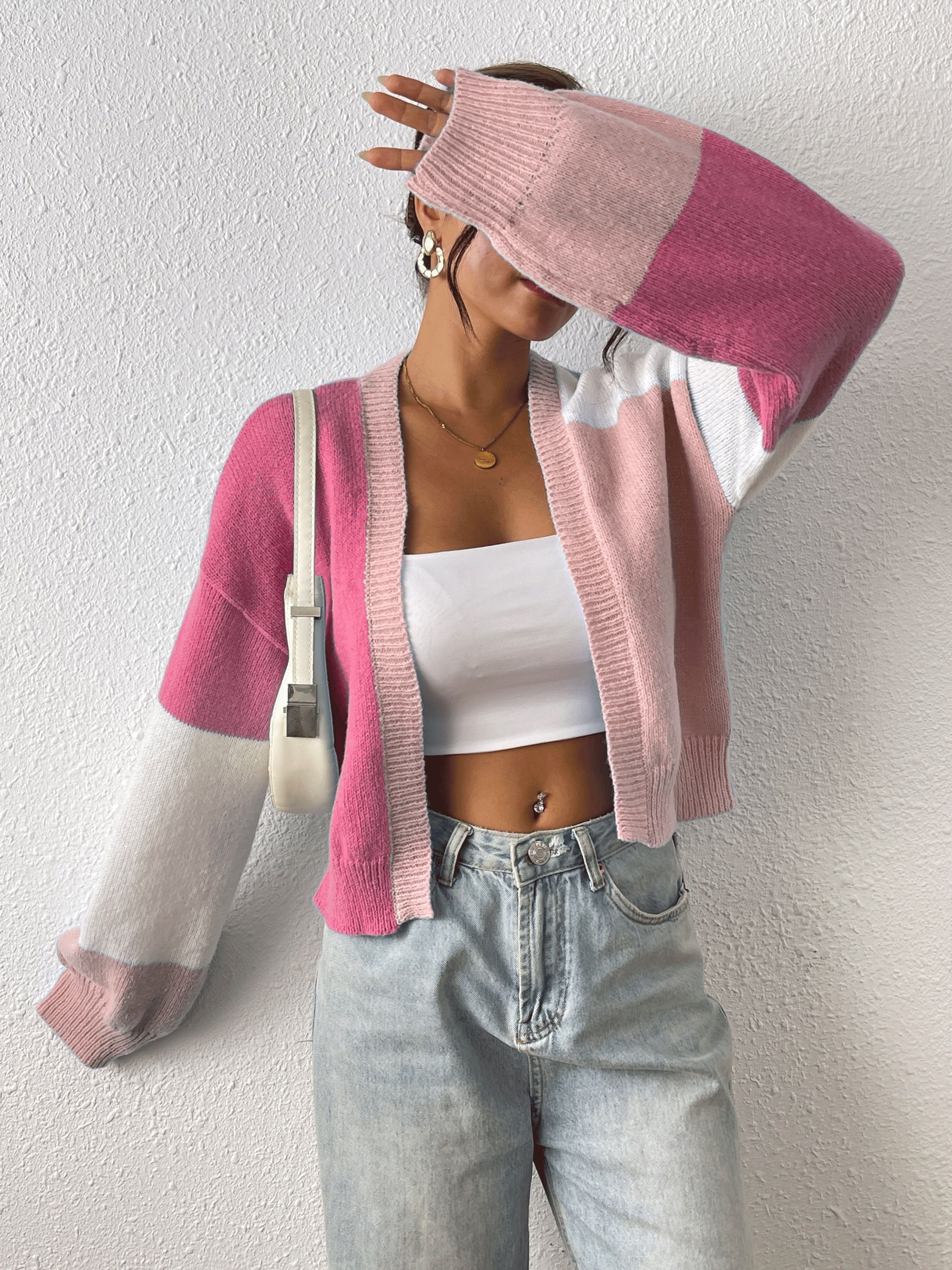 Dreya | Gebreid damesvest met kleurblokken - Trendy, gezellig & veelzijdig voor elke gelegenheid
