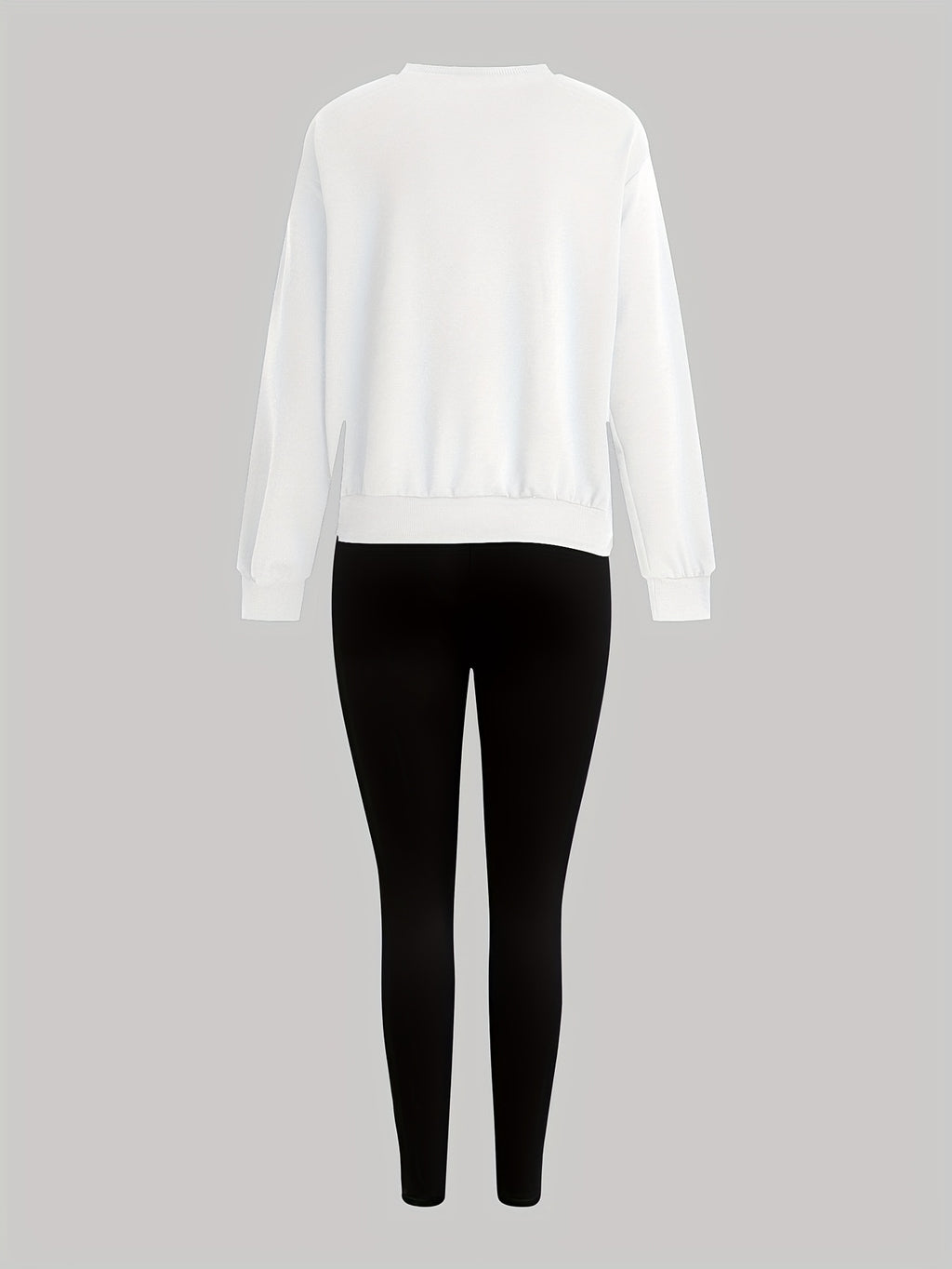 Elvanys | 2-delige set voor dames bestaande uit een sweatshirt en legging – Comfortabele outfit met ronde hals en lange mouwen voor de herfst/winter