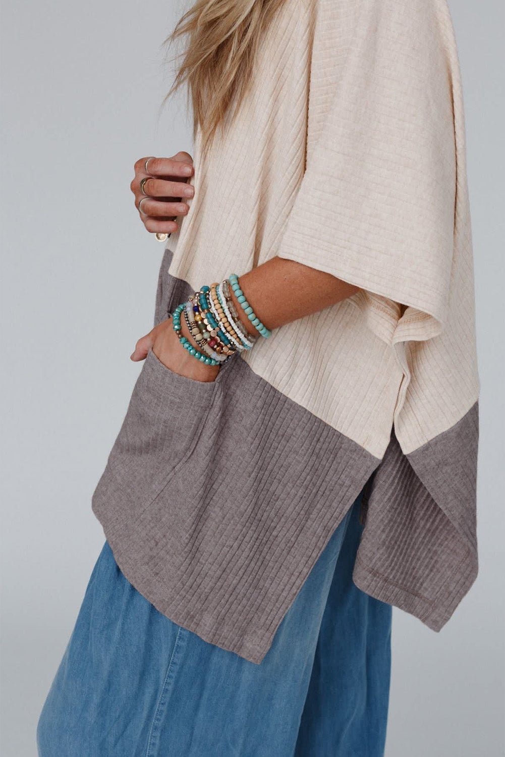 Makayla | Chic geribbelde gebreide poncho