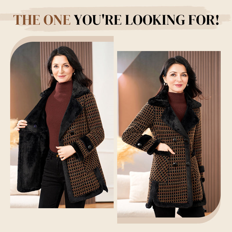 Nevia | Elegante warme winterjas met zakken en zachte voering – kraag van imitatiebont, stijlvol en comfortabel
