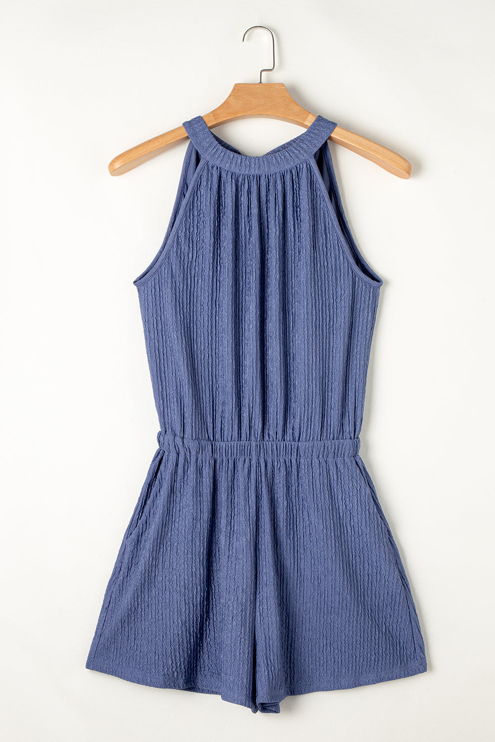 Nelian | Knoop Rug Hoog Hals Crinkle Textuur Romper