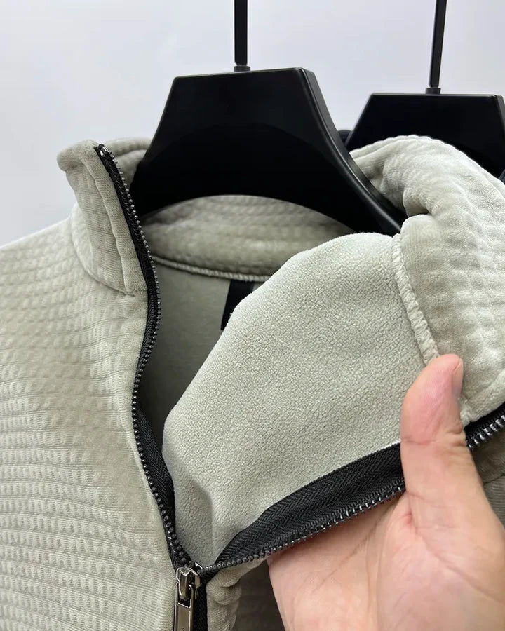 Jurij | Premium alpaca fleece trui met halve rits voor heren – Warme, zachte, casual en outdoor pullover