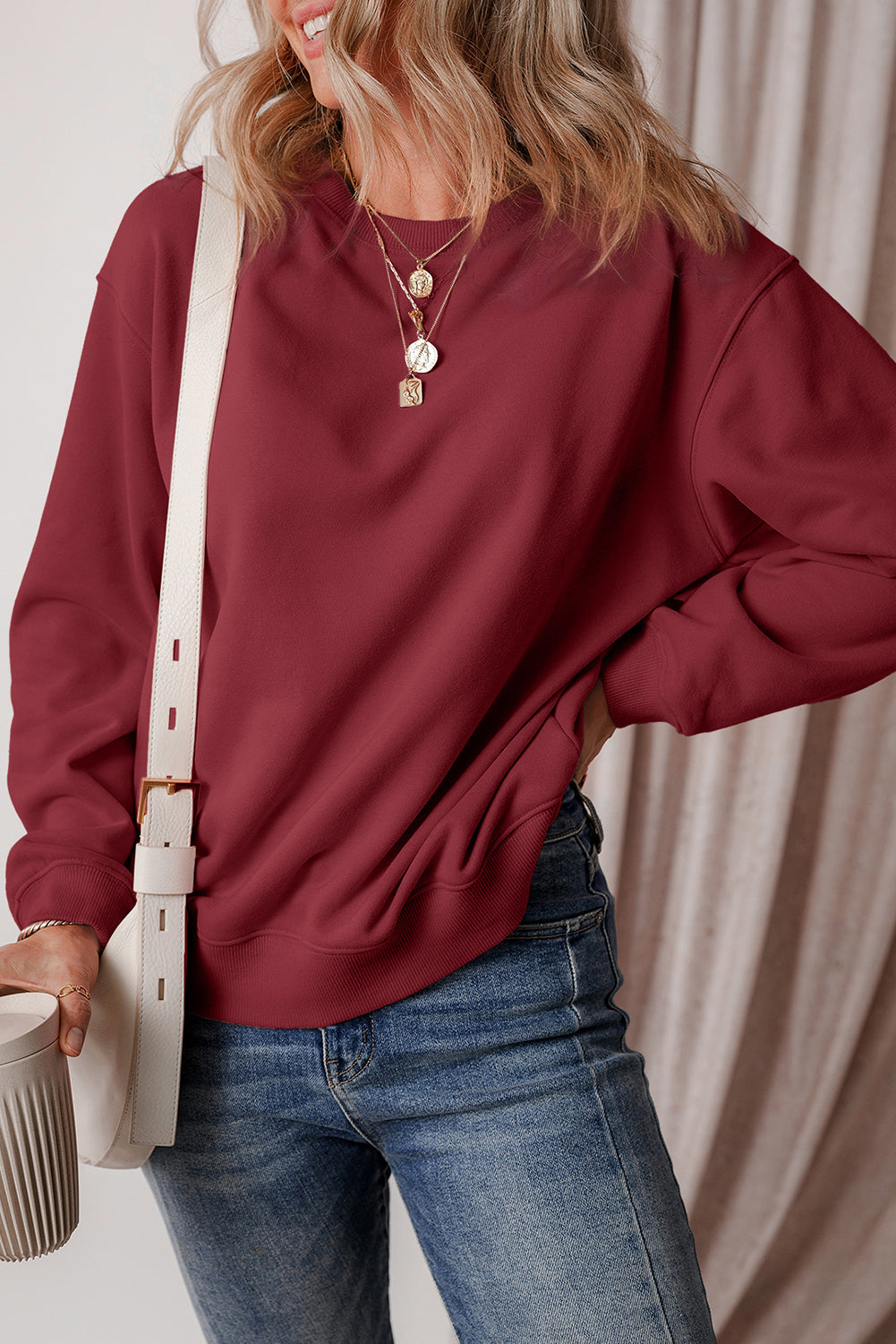 Jozina | Klassieke en eenvoudige effen fleece trui