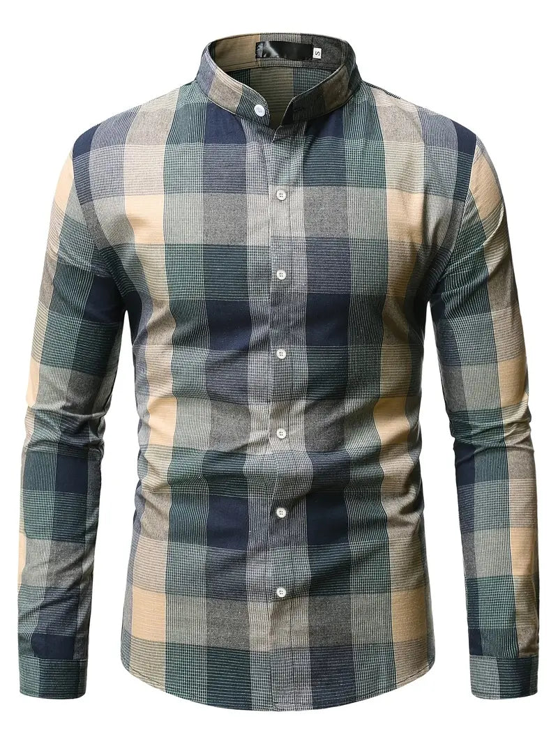 Sorenzo | Classic checked men's shirt with long sleeves and button-down collar