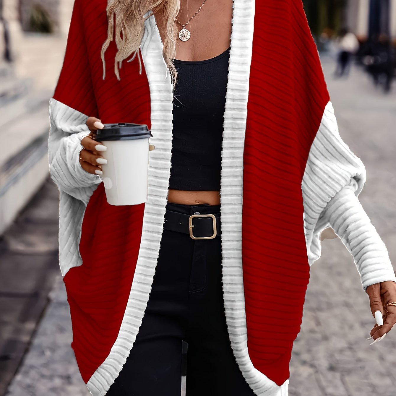 Valyra | Oversized gebreid vest met kleurblokken voor dames – Casual losse lentetop