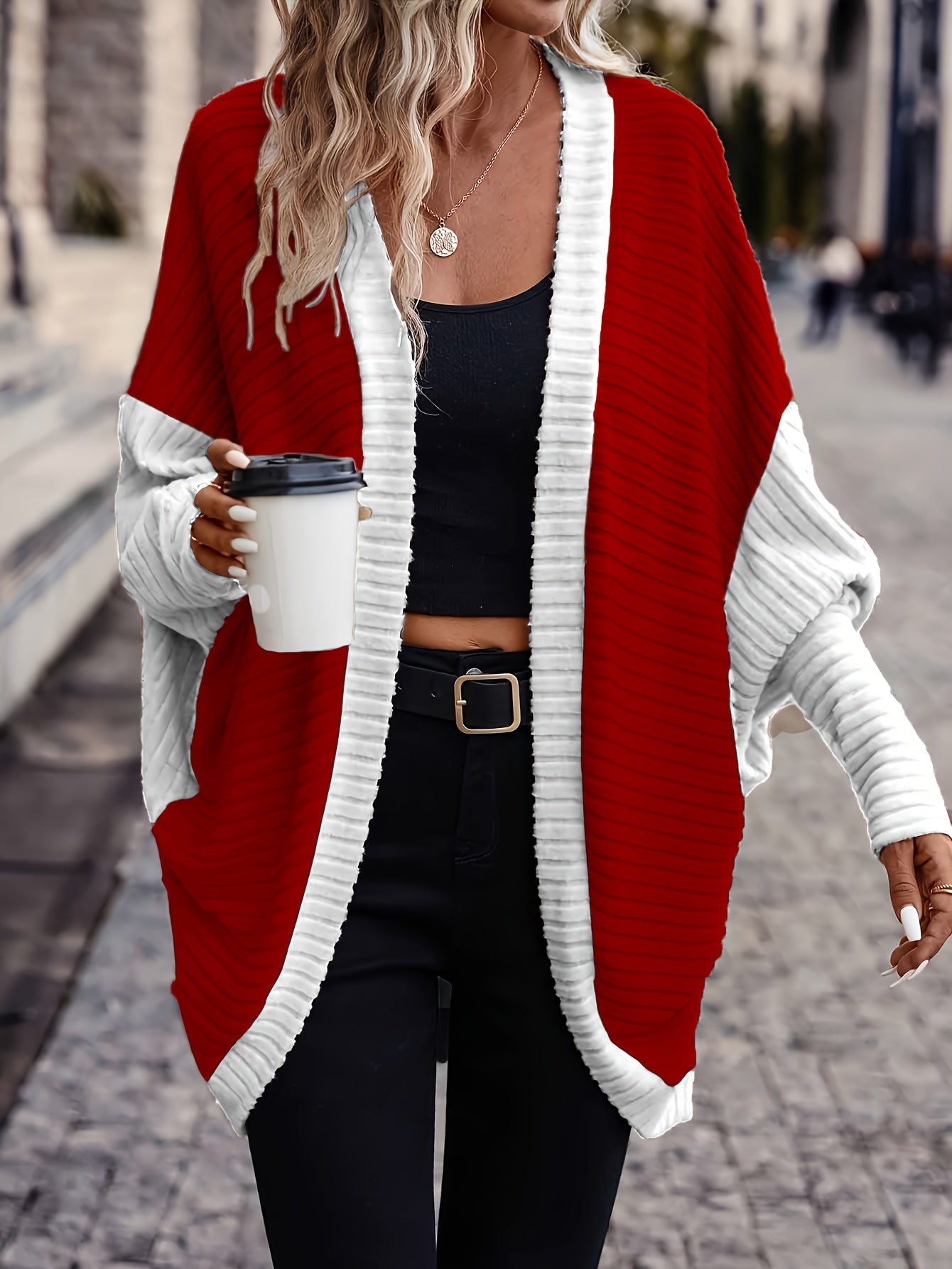 Valyra | Oversized gebreid vest met kleurblokken voor dames – Casual losse lentetop