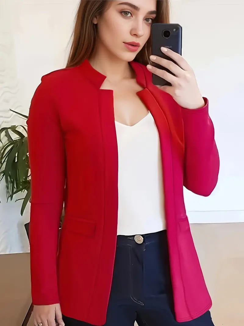Casual blazer met lange mouwen en een open voorkant