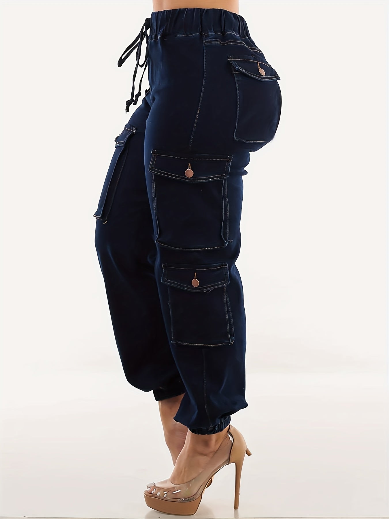 Vjollca | Cargo jeans met hoge stretch voor dames - handige zakken, comfortabele pasvorm