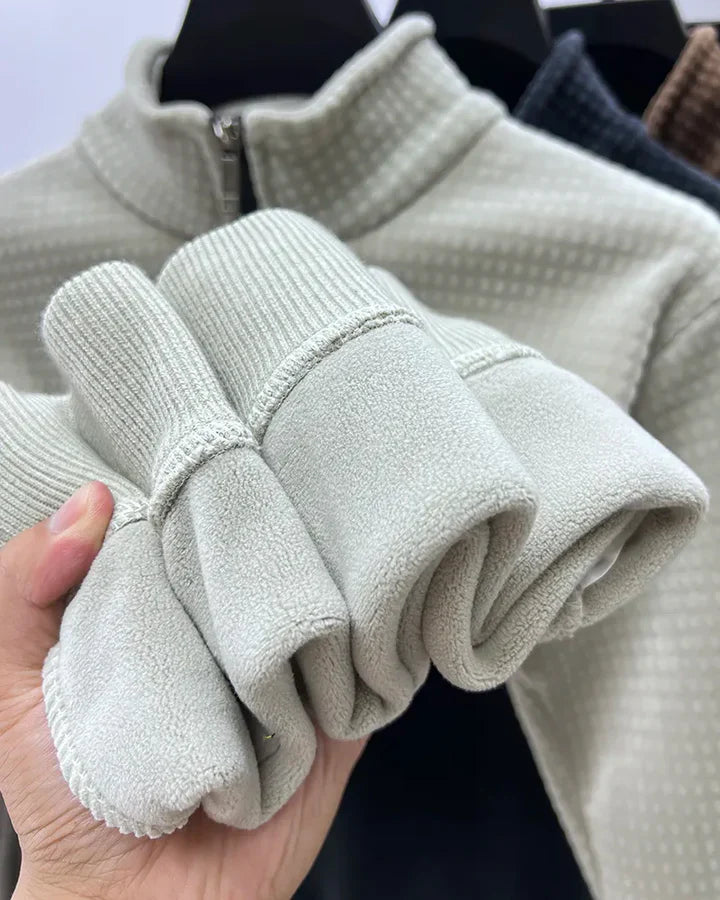 Jurij | Premium alpaca fleece trui met halve rits voor heren – Warme, zachte, casual en outdoor pullover