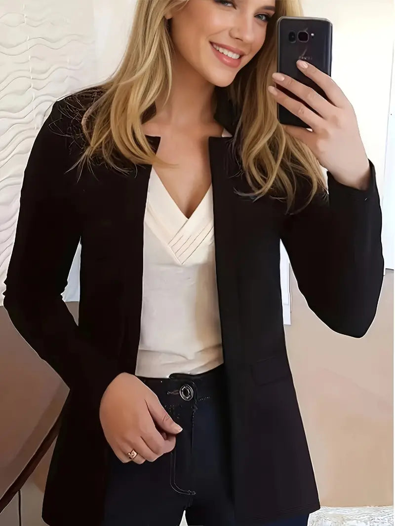 Casual blazer met lange mouwen en een open voorkant
