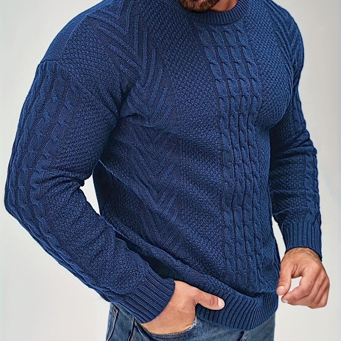 Simon | Pull d'hiver pour homme – Pull chaud et doux à col rond et manches longues, idéal par temps froid.