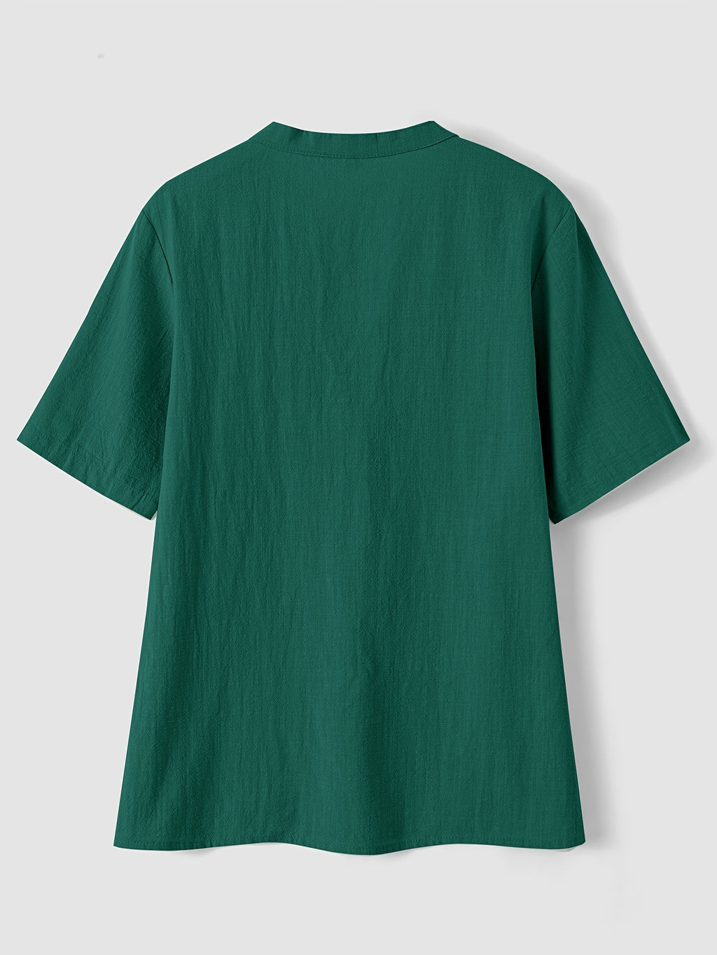 Marnix | Women's loose V-neck blouse with short sleeves - button detail, breathable top