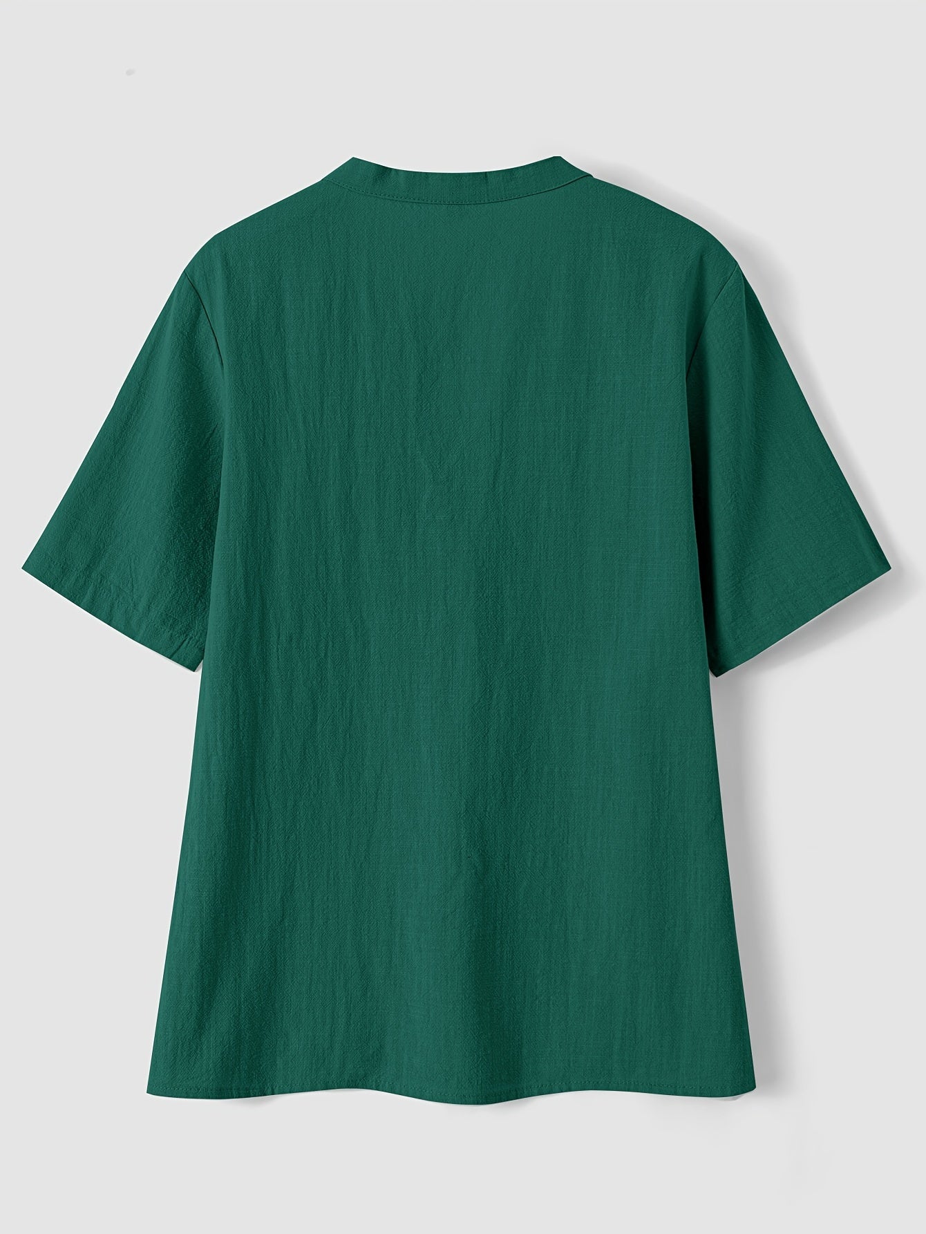 Marnix | Women's loose V-neck blouse with short sleeves - button detail, breathable top