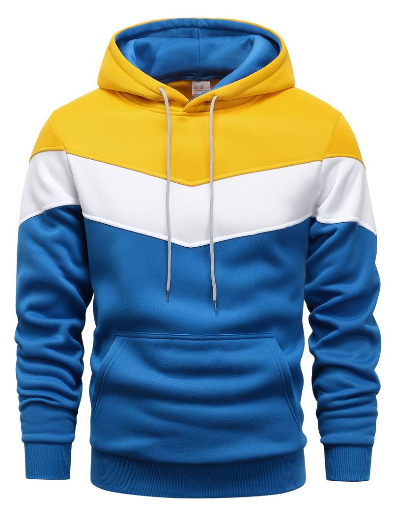 Gunther | Kleurblok Hoodie voor Heren - Stijlvol Casual Sweatshirt met Gedurfd Ontwerp