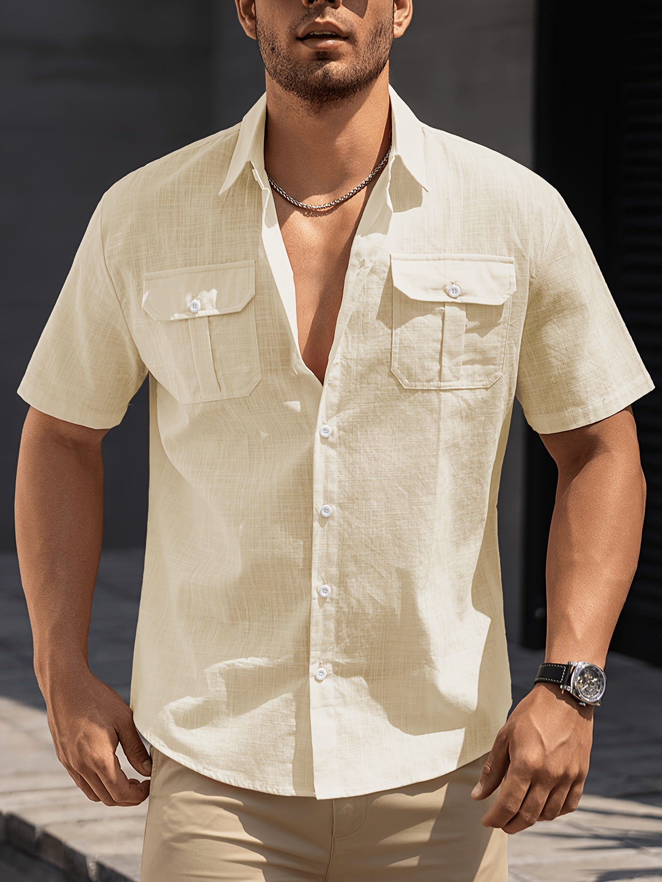 Bennett | Korte mouwen overhemd voor heren – ademend lichtgewicht casual strandshirt voor de zomer