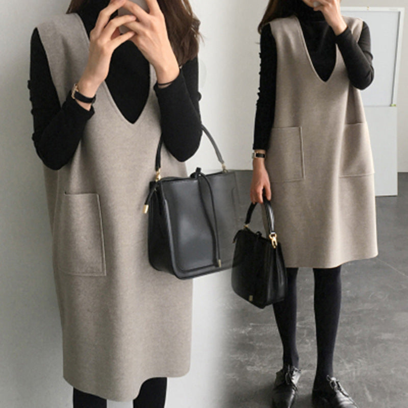 Brivanna | Mouwloze warme herfst-winterjurk voor dames – Laagjeskleding voor comfortabel dagelijks gebruik