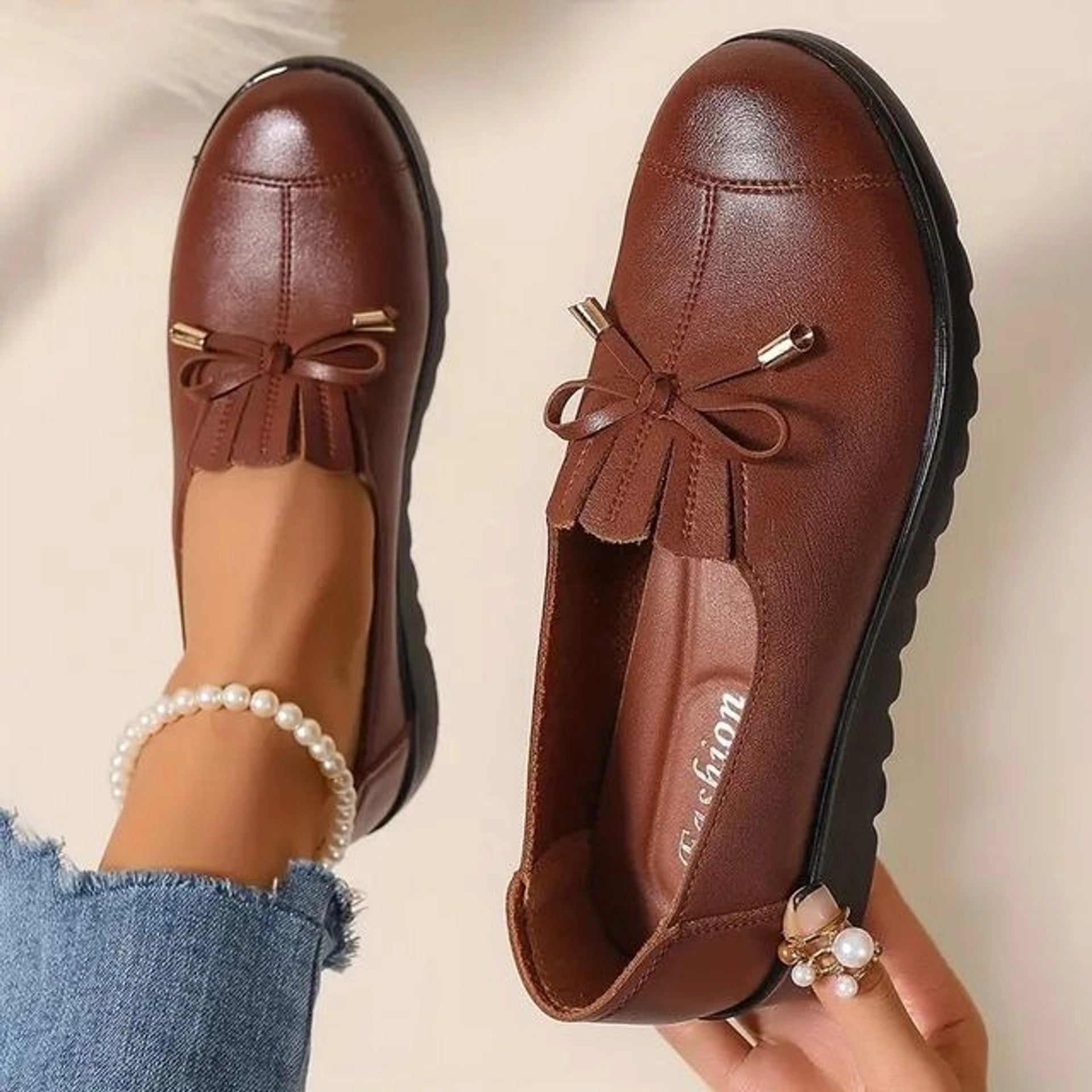 Selyra | Leren mocassinloafers voor dames – comfortabele instappers