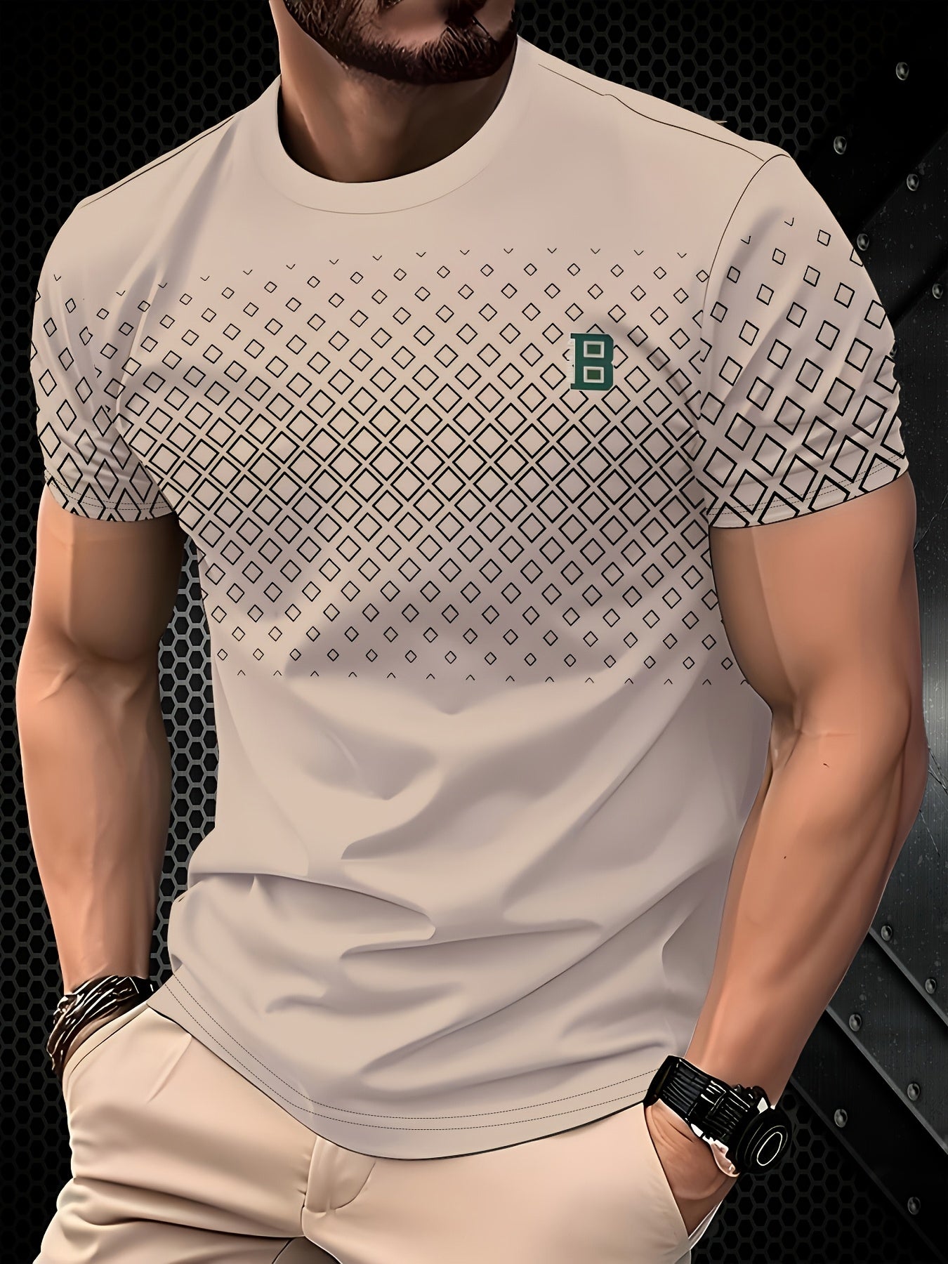 Ydran | Men's Round Neck T-shirt - Stretch knit fabric, soft polyester