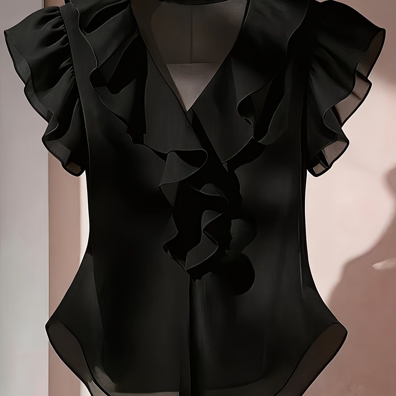 Emia | Dames chiffon blouse met ruches en korte mouwen – Franse stijl top, elegante lichte casual blouse