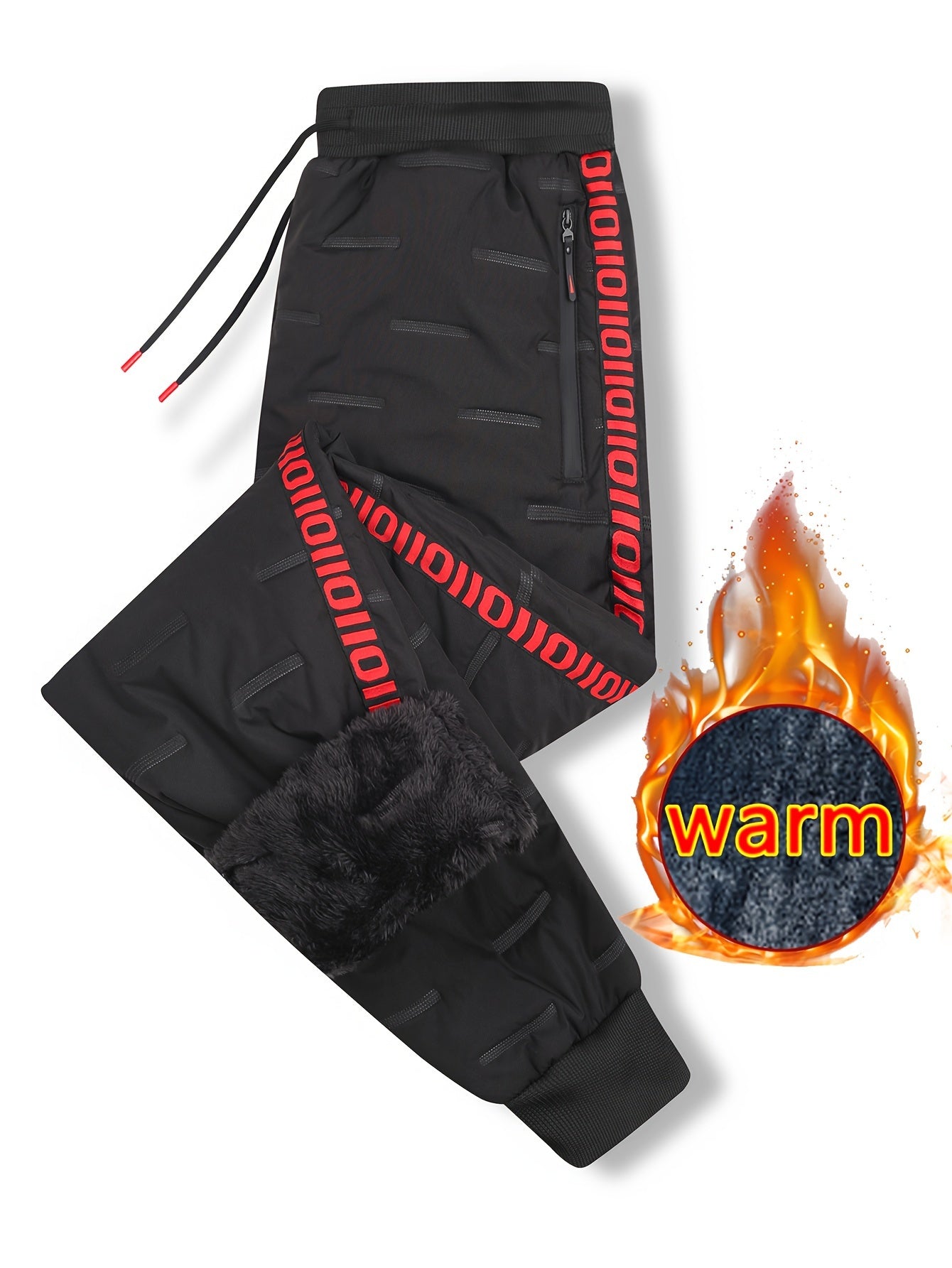 Casper | Heren fleece gevoerde winter jogger broek met rits en koord - warme sportbroek voor buiten activiteiten
