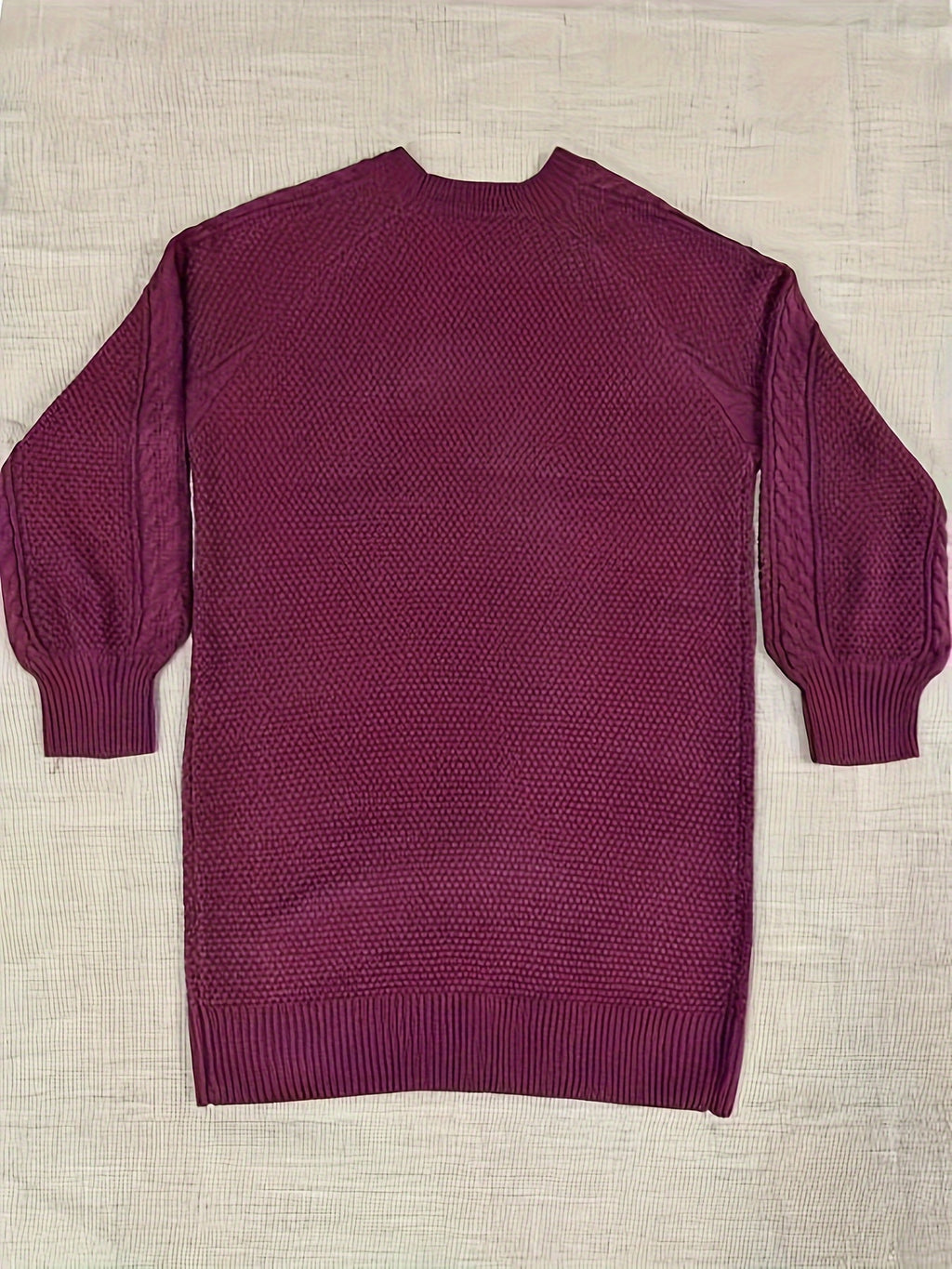 Henrietta | Vrouwen Kabelgebreide Sweaterjurk met lange mouwen - Casual Loose Fit Gebreide Jurk