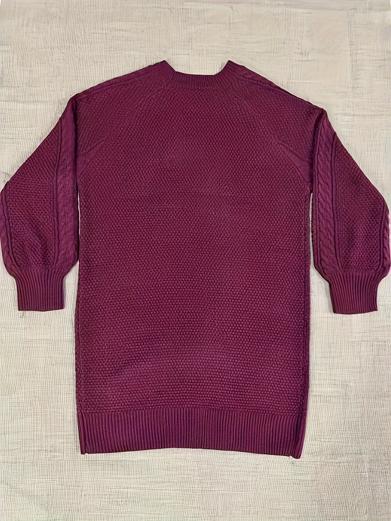Henrietta | Vrouwen Kabelgebreide Sweaterjurk met lange mouwen - Casual Loose Fit Gebreide Jurk