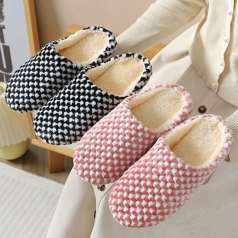 SnugSole | Damespantoffels met pluche voering - warm, comfortabel, platte huisschoenen met gesloten tenen