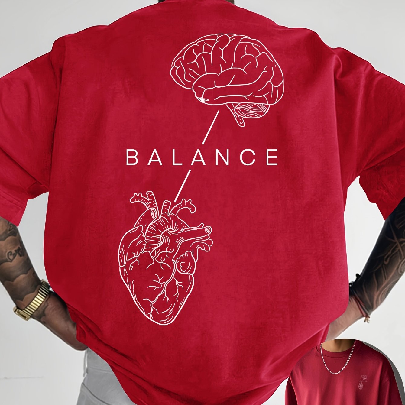 T-shirt à col rond avec impression créative à l'avant et à l'arrière, mode estivale pure et tendance à manches courtes, haut de style décontracté pour tous les jours, essentiel pour les loisirs en plein air, choix de cadeau idéal