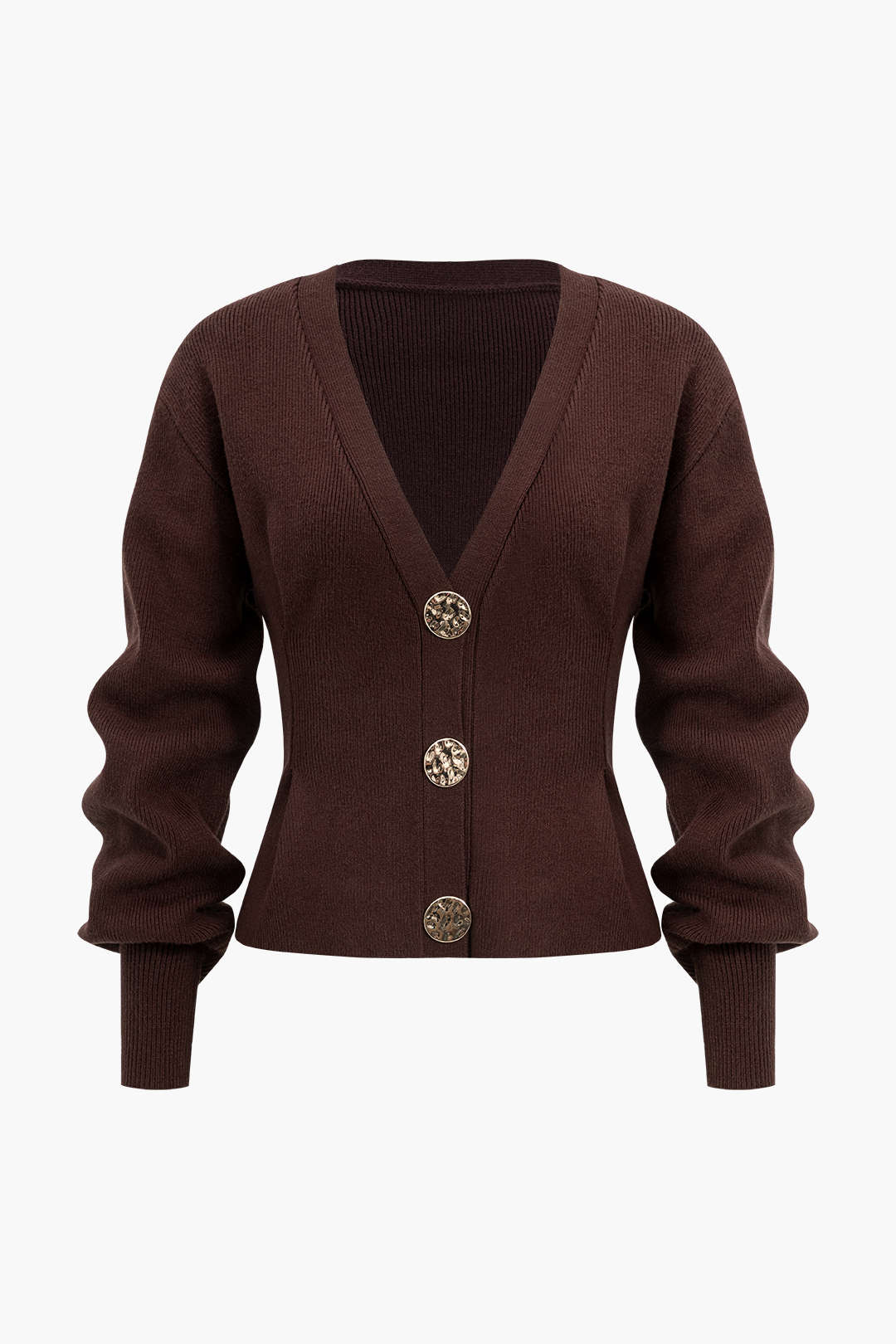 Vasilia | Luxurious Women's V-Neck Cardigan with Elegant Gold Buttons - Soft Knit, Stylish Sweater