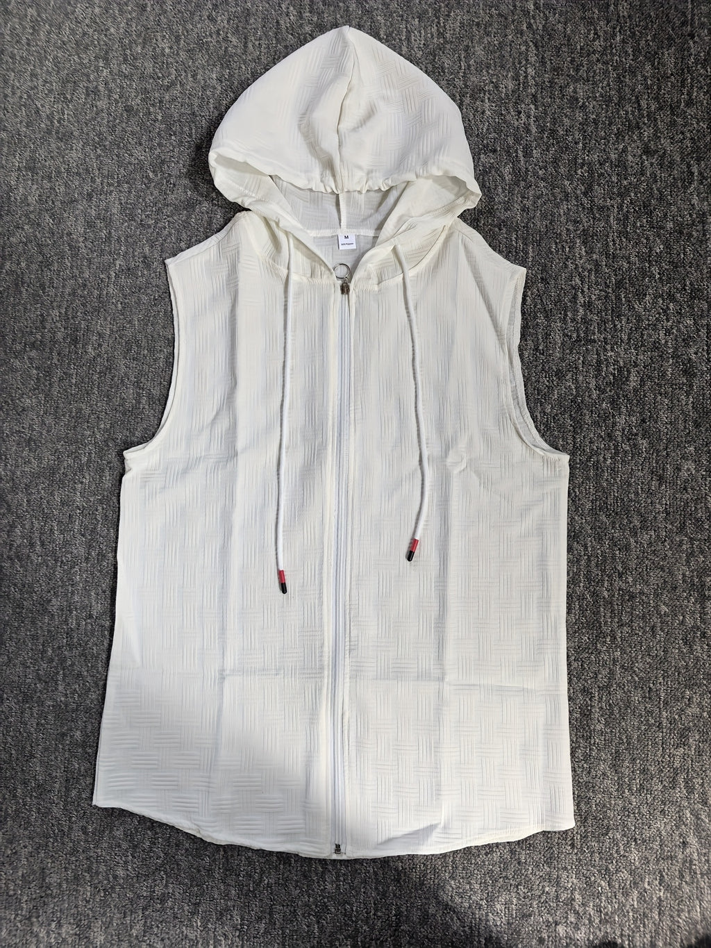 Zeiron | Mouwloos hoodie tanktop met rits voor heren – lichte zomerse gym hoodie vest
