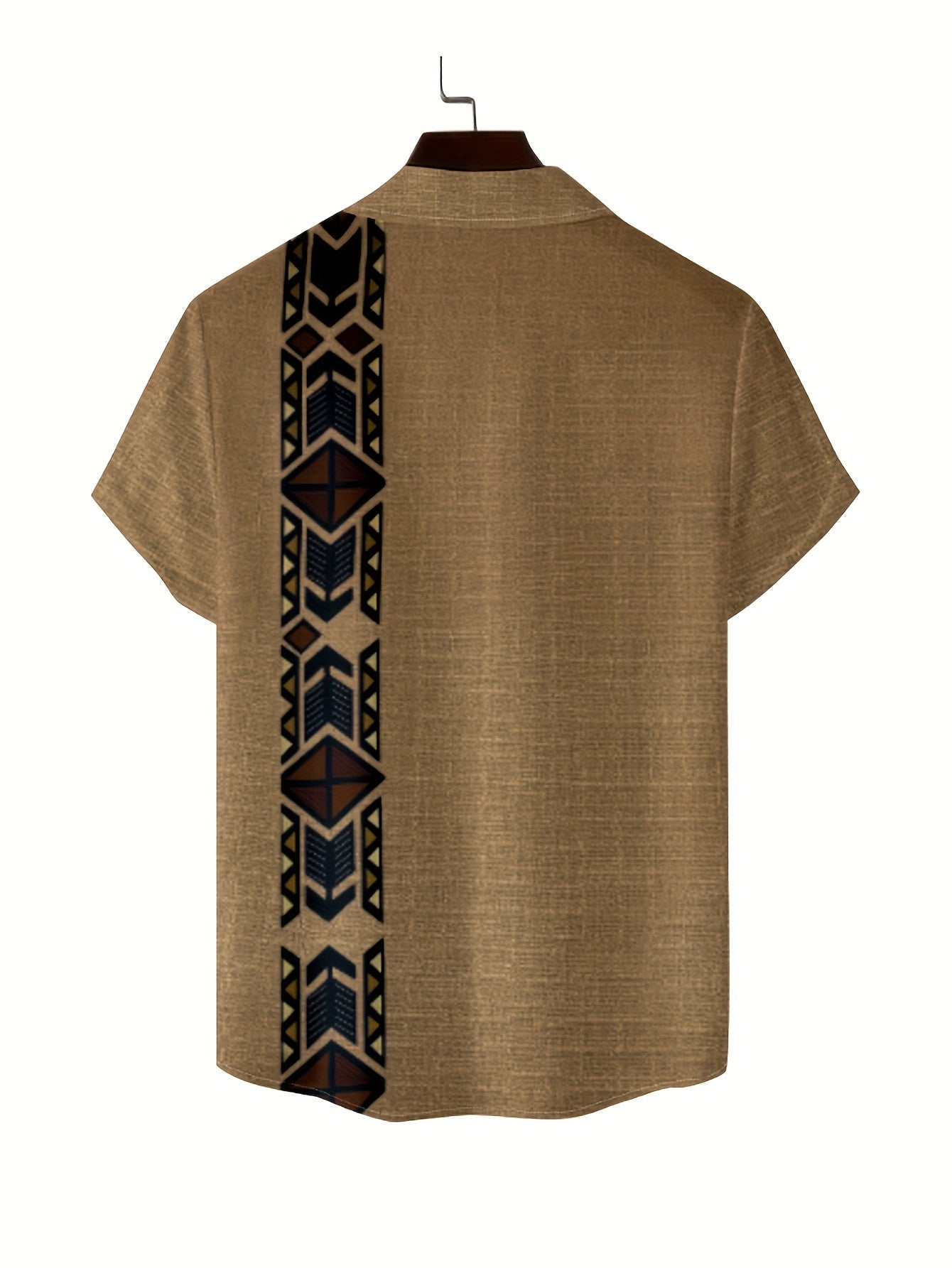 Quintus | Men's Short Sleeve Button-Down Shirt with Aztec Print