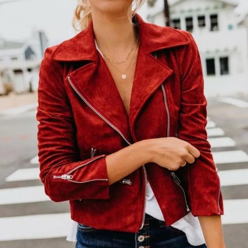 Maartje | Dames motorjack, stijlvol en elegant, met ritssluiting, warm en comfortabel, casual of chic