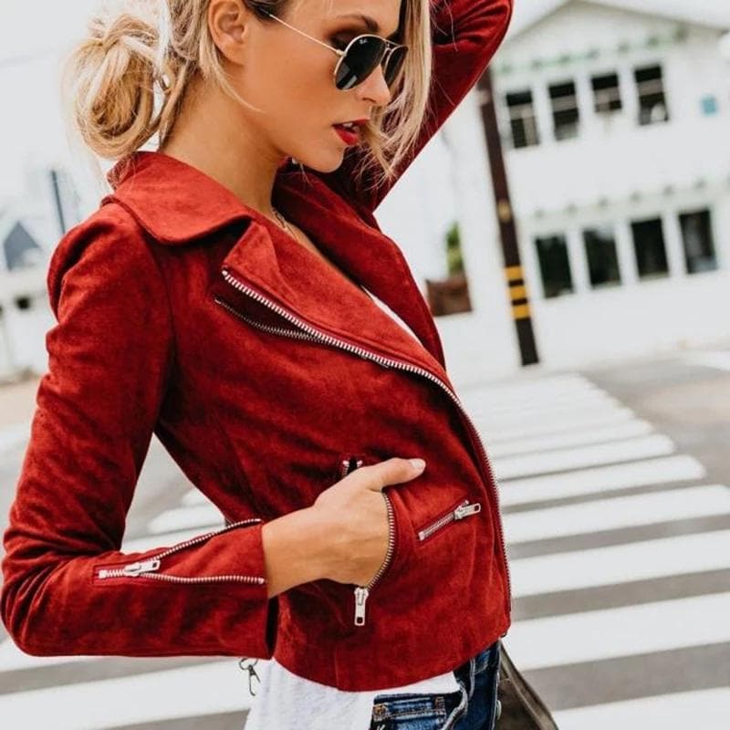 Maartje | Dames motorjack, stijlvol en elegant, met ritssluiting, warm en comfortabel, casual of chic