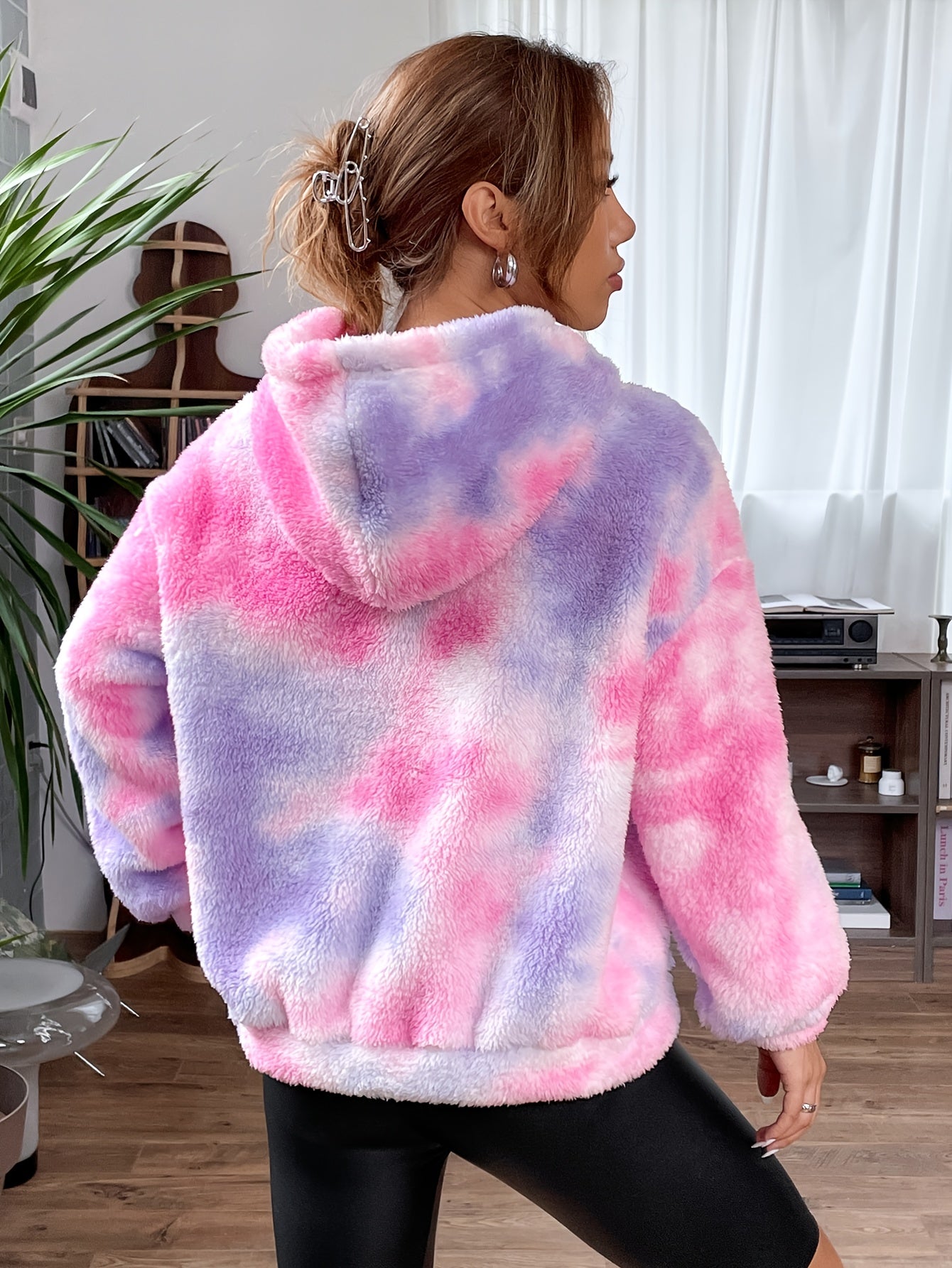 Alarice | Dames- Tie-Dye Teddy Hoodie - Willekeurig patroon, Casual Comfort