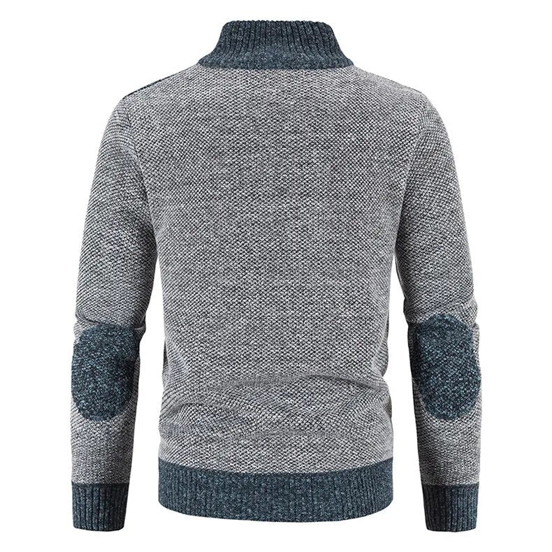 Xavier | Heren winter warme full-zip jas met kraag - Comfortabele gebreide casual bovenkleding voor koud weer