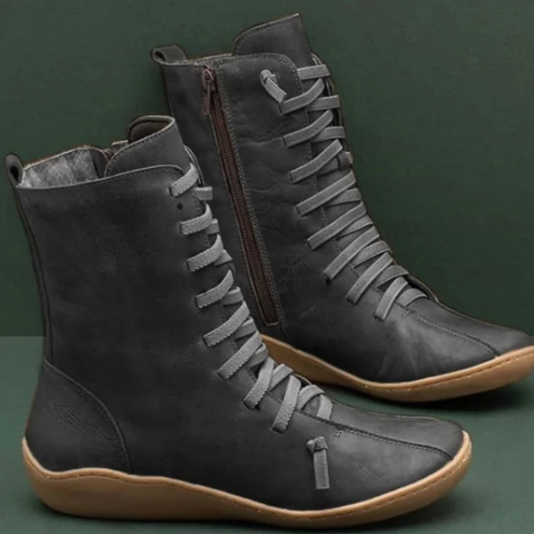 Lunexa | Bottes orthopédiques en cuir pour femmes – Bottines confortables à fermeture éclair