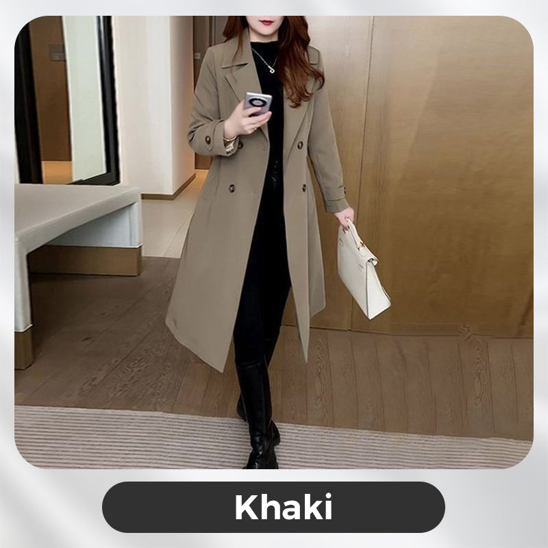 Ailra | Elegante warme trenchcoat voor dames – met zachte voering, winterjas
