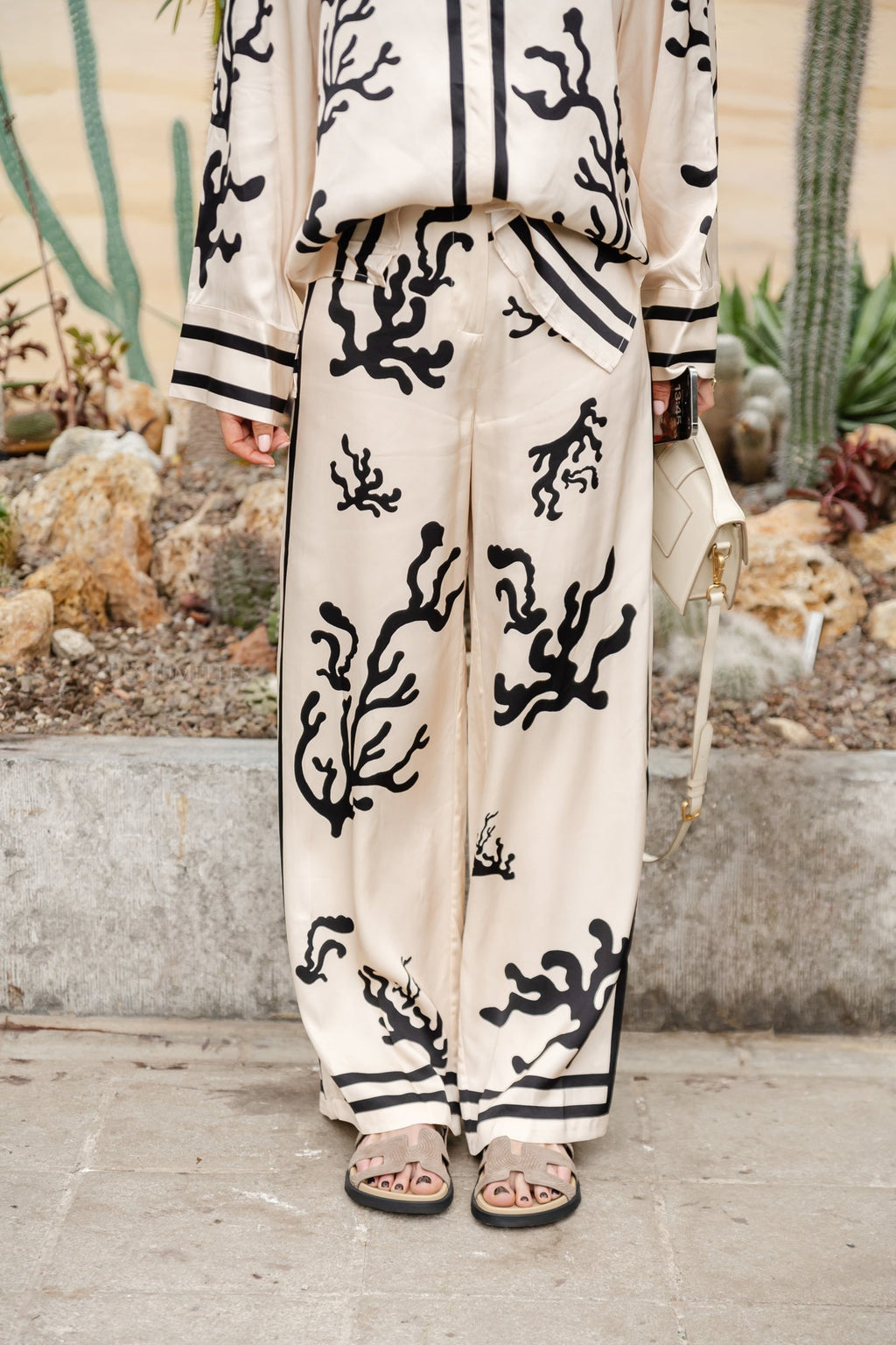 Ashy | Zomers los overhemd met lange mouwen en broek