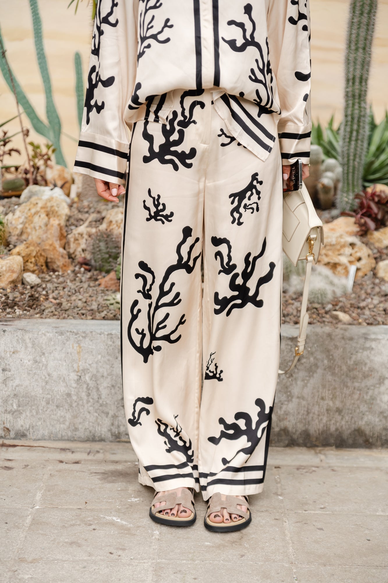 Ashy | Zomers los overhemd met lange mouwen en broek