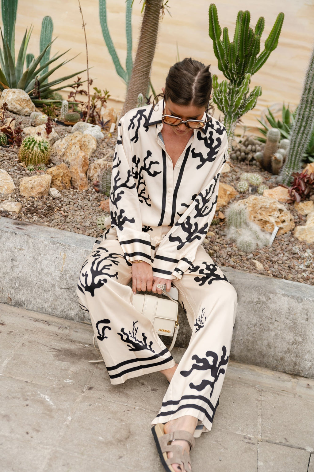 Ashy | Zomers los overhemd met lange mouwen en broek