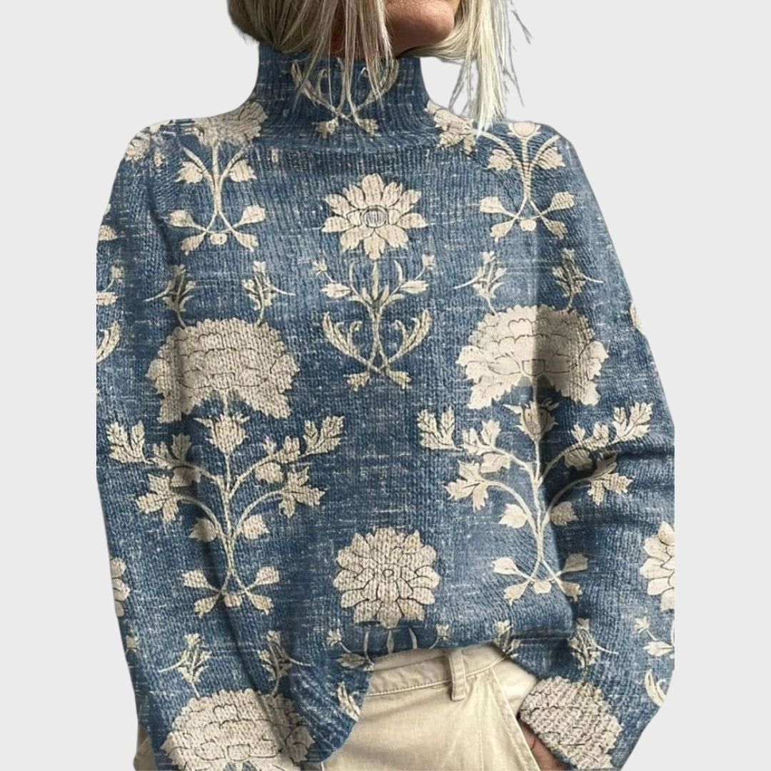 Vanyara | Gebreide coltrui met dierenprint – Comfortabele herfsttrui voor dames