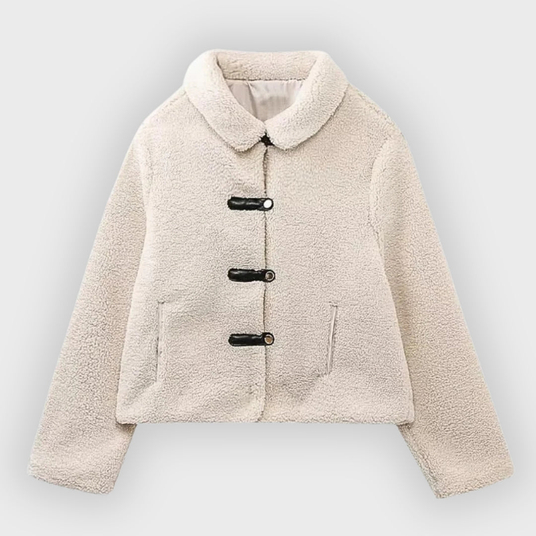 Ryvella | Dames cropped fleece jas – Warme streetwear jas met ritssluiting