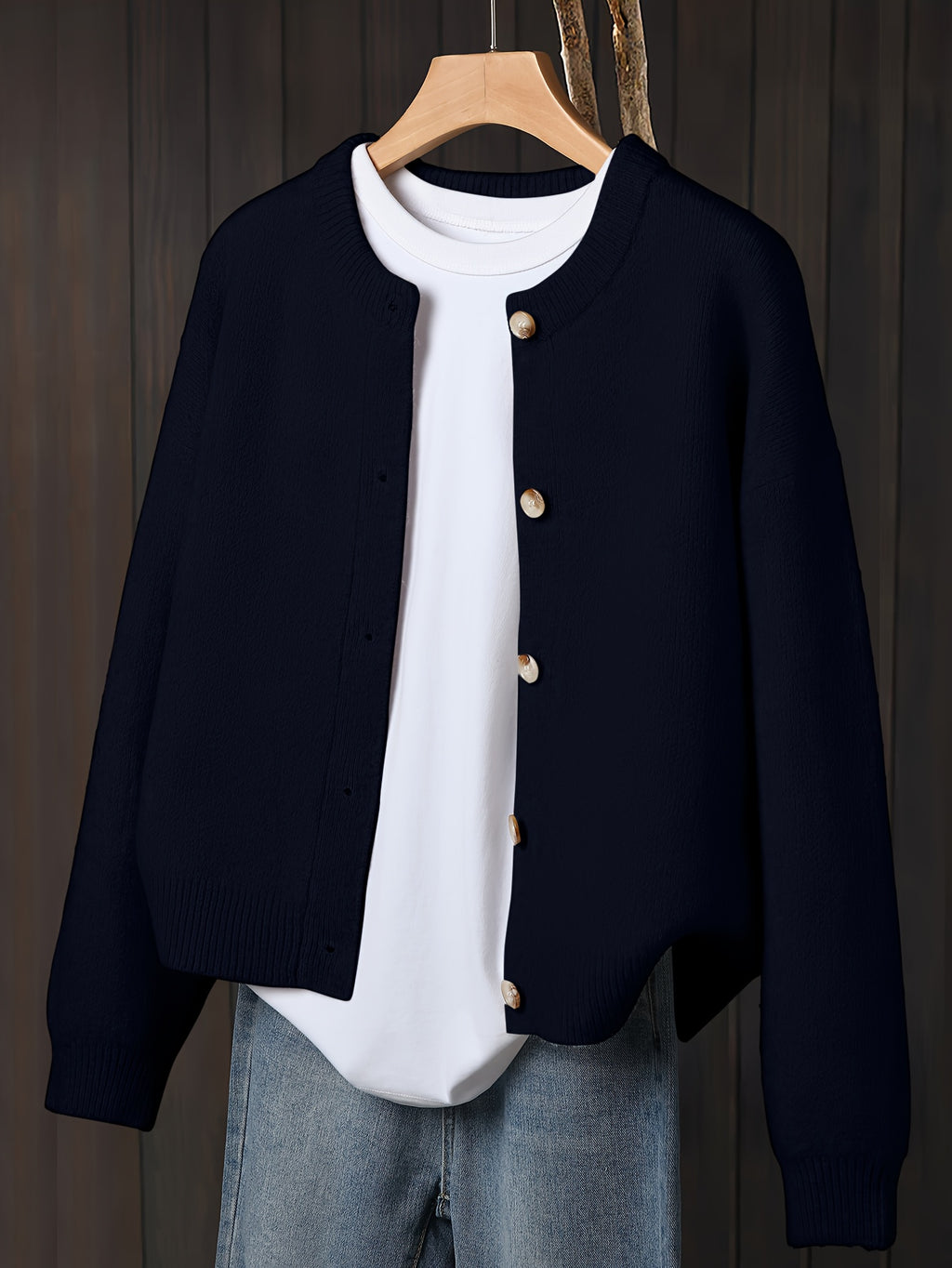 Myrrhith | Klassiek damesvest – Zachte trui met lange mouwen, Knoopsluiting, Comfortabele herfst-/winterlaag