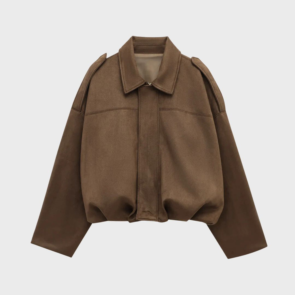 Aeloria | Oversized leren jas van suède voor dames