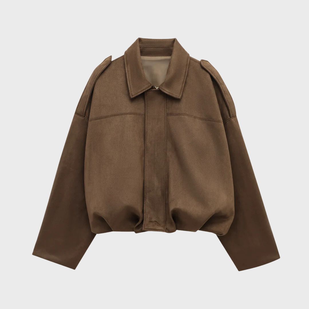 Aeloria | Oversized leren jas van suède voor dames