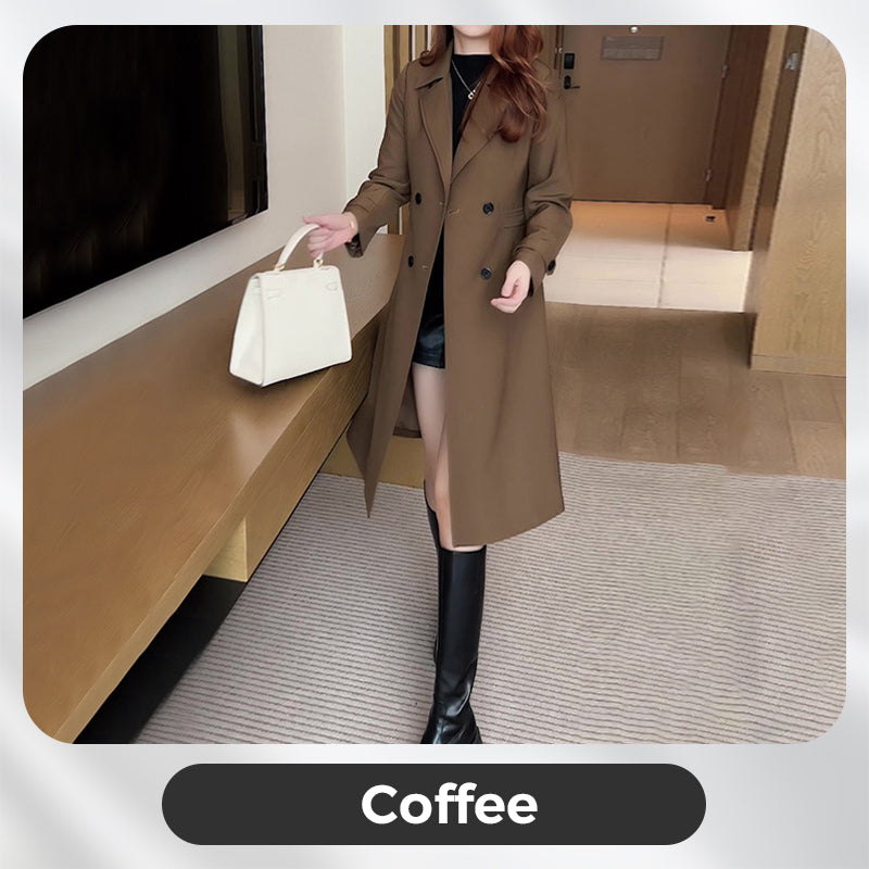 Ailra | Elegante warme trenchcoat voor dames – met zachte voering, winterjas
