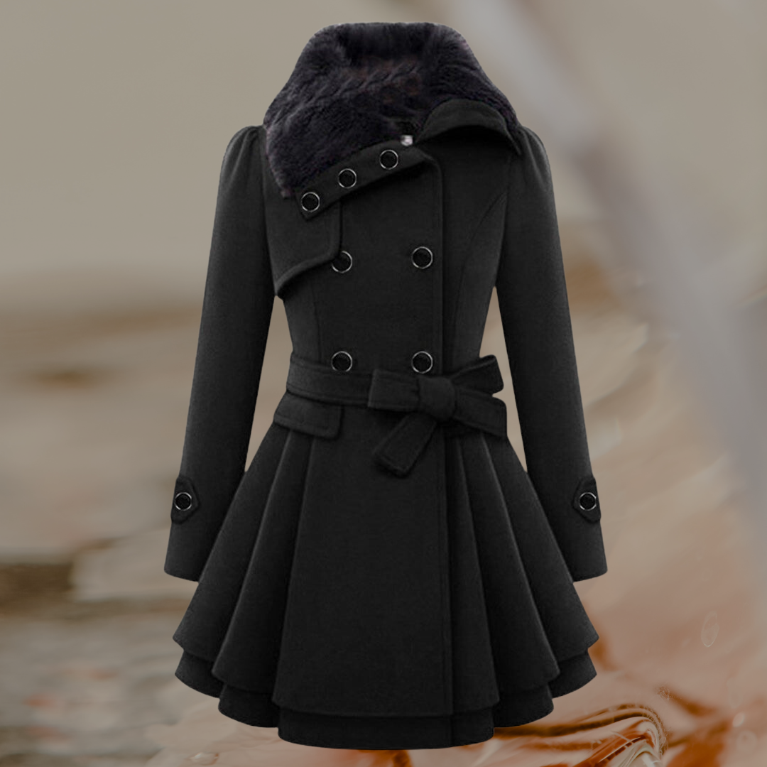 Dyana | Elegante winterjas voor vrouwen met bontkraag, stijlvolle bovenkleding voor koud weer